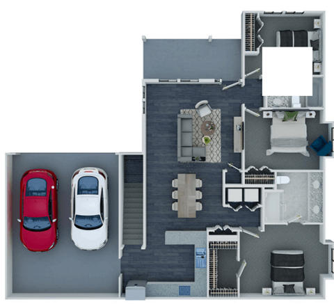 Floor plan for 4 beds, 3 baths, 2142 sqft
